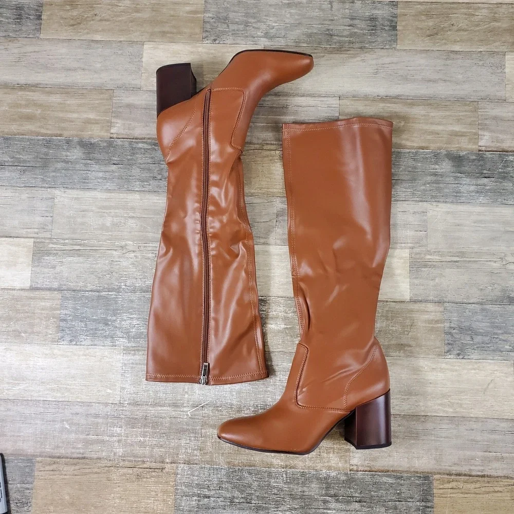 Franco Sarto Womens Talfer Knee High Boots Size 9.5 Side Zip Tall NEW‎ NWOB
